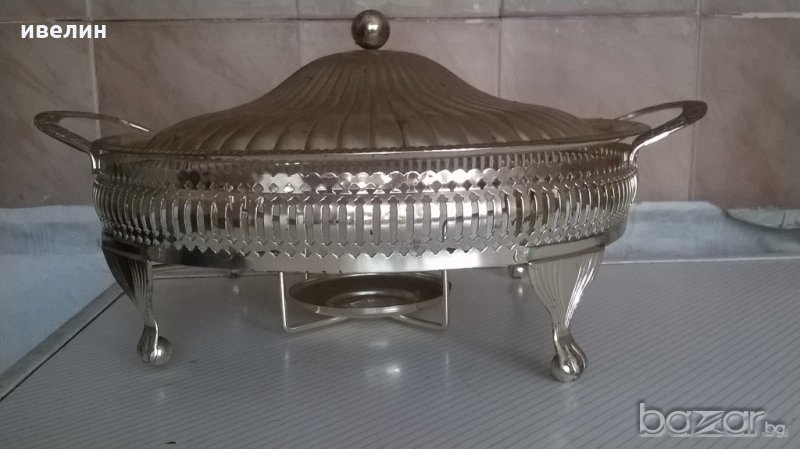 посребрен метален съд,купа, снимка 1