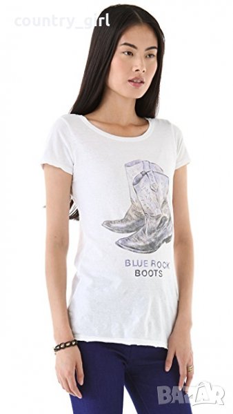 Maison Scotch Blue Rocks Boots Tee - страхотна дамска тениска, снимка 1