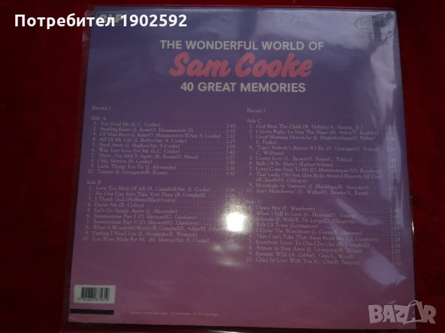  Sam Cooke ‎– The Wonderful World Of Sam Cooke-40 Great Memories , снимка 2 - Грамофонни плочи - 23850793