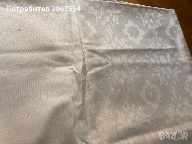 Квадратна бяла покривка за маса - 140 см на 140 см , снимка 4 - Покривки за маси - 25911249