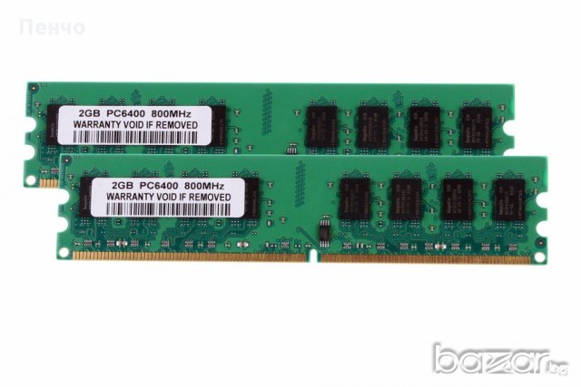 РАМ Памет за Intel 4GB 2X2GB-2Rx8-PC2-6400U-DDR2-800Mhz-240pin-DIMM-RAM-CPU-Memory-NON-ECC, снимка 3 - RAM памет - 20294913