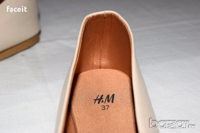 H&M - 100% Оригинални равни дамски обувки / Пантофи / Пантофки / Чехли / Светли / Кожени / Кожа, снимка 6 - Чехли - 17278109