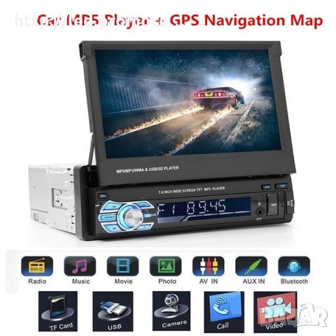 7" Мултимедия 1DIN Монитор Touch Screen GPS Bluetooth 9601 USB, снимка 1 - Аксесоари и консумативи - 26158538