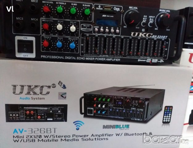 Домашен усилвател UKC - AV-326BT +FM, снимка 2 - Аудиосистеми - 18482178