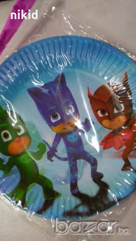 PJMASKS PJ Masks PJ Mask 10 бр парти чинии чинийки, снимка 2 - Чинии - 20644625