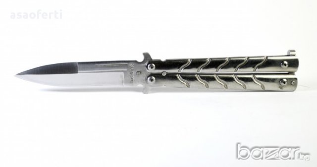 Сгъваем нож класическа метална "пеперуда", снимка 1 - Ножове - 12249979
