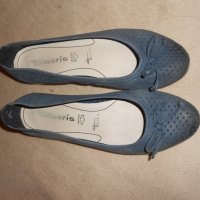 Кожени балеринки в синьо  Tamaris, снимка 6 - Дамски ежедневни обувки - 23039094