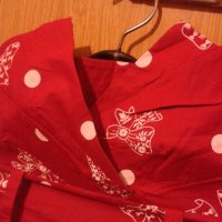 червена рокля на точки, снимка 1 - Рокли - 19993102