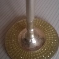 посребрен метален свещник, снимка 3 - Антикварни и старинни предмети - 13912971