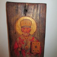 икона Свети Никола, снимка 1 - Антикварни и старинни предмети - 21754603