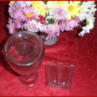 Голяма стъклена ваза и салфетник, снимка 4 - Вази - 23411193