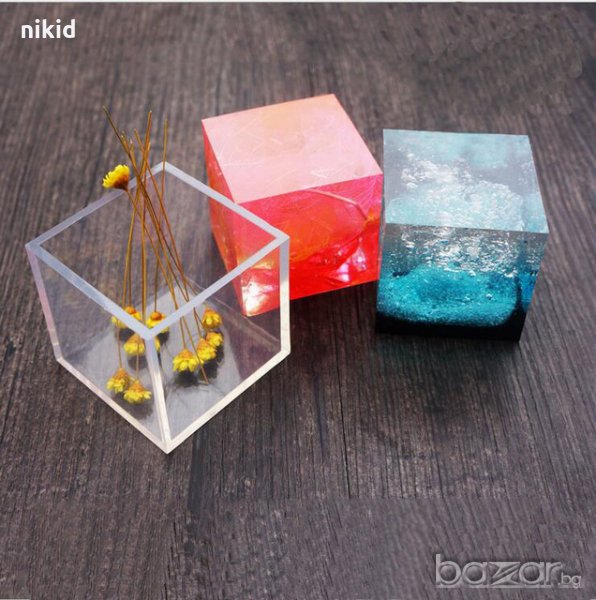 5 см 3D КУБ квадрат силиконов молд форма калъп смола за сладкарство и бижута и декорация свещи глина, снимка 1