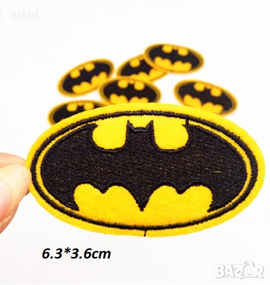 # 2 вид Батман лого апликация за дреха дрехи самозалепваща се, снимка 1
