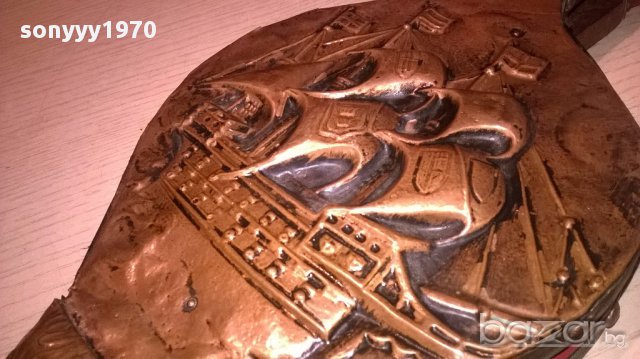 поръчана-Ретро духалка-мед/дърво/кожа-46/17см-внос швеицария, снимка 5 - Антикварни и старинни предмети - 16634256