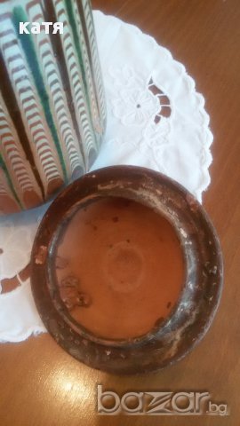 писана глинена делва с капак, снимка 5 - Антикварни и старинни предмети - 18169373