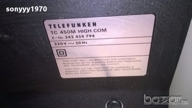 Ретро колекция telefunken tc450m high com-deck-germany-внос швеицария, снимка 16 - Ресийвъри, усилватели, смесителни пултове - 17948425