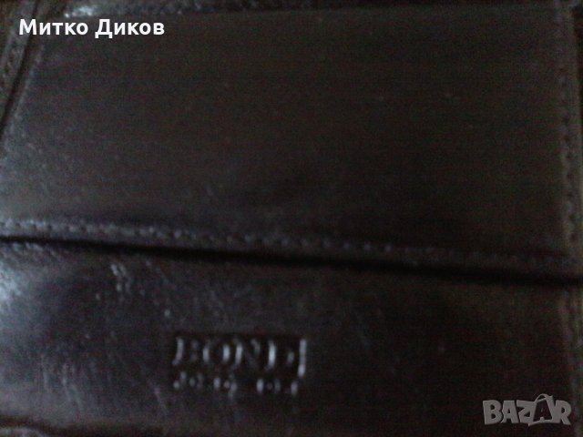 Портфейл Бонд естествена кожа 120х95мм, снимка 5 - Портфейли, портмонета - 21674787