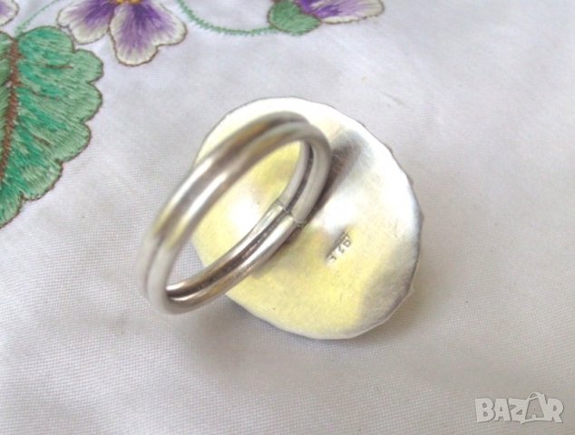 Разкошен Голям Старинен Сребърен Пръстен с Аметист, снимка 5 - Пръстени - 25480840