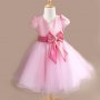 приказна официална розова рокля с пандела , кръщене повод, снимка 1 - Детски рокли и поли - 15946106