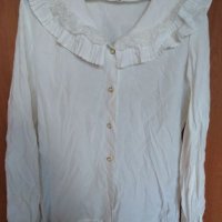 Бяла риза с дантела, снимка 2 - Ризи - 25376585