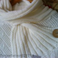 бяло плетено  пончо , снимка 2 - Палта, манта - 12448364