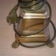 Масивна ретро лампа за две крушки-месинг 80х35см-внос швеицария, снимка 9 - Антикварни и старинни предмети - 17796479