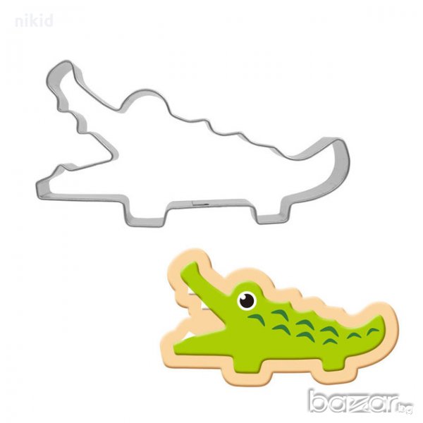 Голям крокодил Алигатор метален резец форма за украса декорация торта мъфин сладка бисквитка, снимка 1
