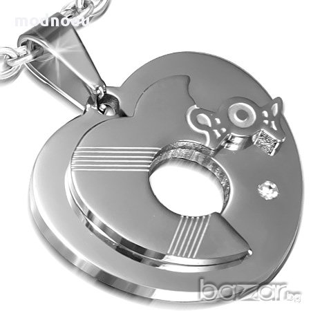 Сърце от стомана с цирконий, снимка 1