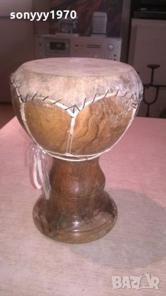 тарамбука-масивна-дърво/кожа-внос швеицария-18х13см, снимка 1