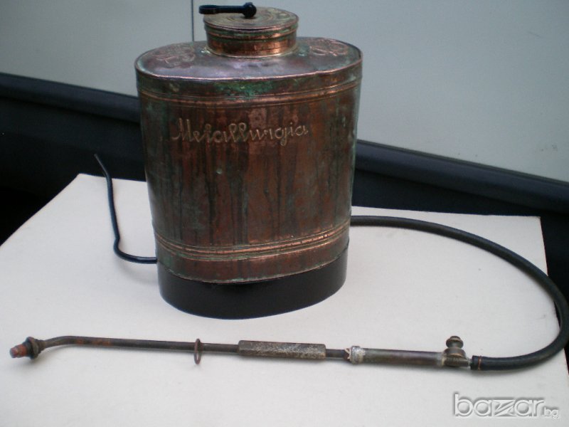   Много стара  медна или месингова лозарска пръскачка , снимка 1