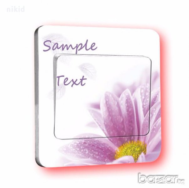 лилаво цвете стикер за контакт ключ на лампа копчето, снимка 1