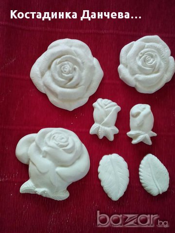 Комплект гипсови фигурки за декорация рози и есен, снимка 2 - Декорация за дома - 15000262