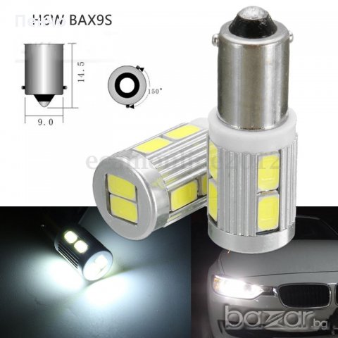 2 броя габарити BAX9S 10 LED диода, крушка, H6W, светлини, фарове , снимка 8 - Аксесоари и консумативи - 20574535