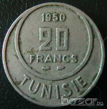 20 франка 1950, Тунис, снимка 1 - Нумизматика и бонистика - 7756612