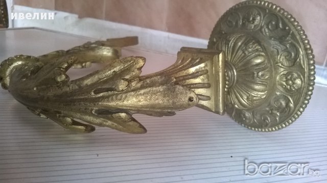 две бронзови рамена за полилей,аплик, снимка 3 - Антикварни и старинни предмети - 17701556