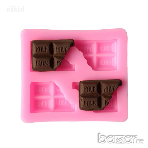 шоколадов блок плочка парченца шоколад начупен силиконов молд форма декорация торта фондан шоколад