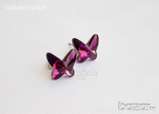  Сваровски Обеци "butterfly Lux" Swarovski, снимка 11 - Обеци - 10066953