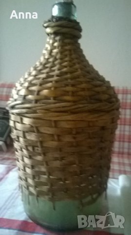 Старинен дамаджан с камъшена оплетка 5 л, снимка 7 - Антикварни и старинни предмети - 21655738