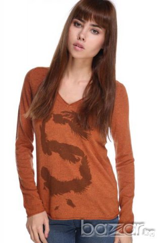 Оранжева блуза, снимка 1 - Блузи с дълъг ръкав и пуловери - 7077850
