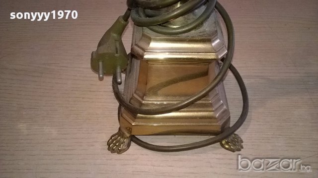 Масивна ретро лампа за две крушки-месинг 80х35см-внос швеицария, снимка 9 - Антикварни и старинни предмети - 17796479