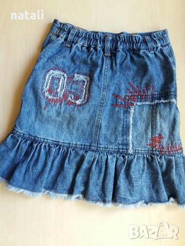 Дънкова пола размер 110, снимка 2 - Детски рокли и поли - 21786056