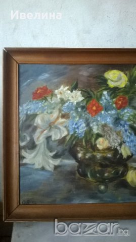 стара картина-цветя, снимка 2 - Картини - 17855971