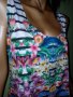 Пъстроцветна туника(рокля) за едра дама с интересен гръб-, снимка 1