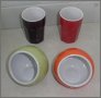 Комплект за двама-два керамични свещника за чаени свещи + две керамични чаши
