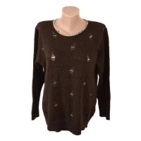 Pina Lia дамска вълнена кафява блуза пуловер, снимка 1 - Блузи с дълъг ръкав и пуловери - 23495422