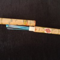 Стар Дървен калъф рисуван с пирограф за игли за плетене(куки), снимка 5 - Други стоки за дома - 20715874