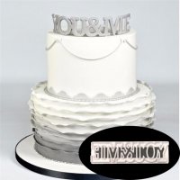 YOU&ME пластмасов резец форма с надпис за сватба сватбена бисквитки тесто фондан украса торта и др, снимка 1 - Форми - 19365942