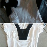 Дамски блузи рипс бяла рипс с кожа, снимка 6 - Тениски - 16286361