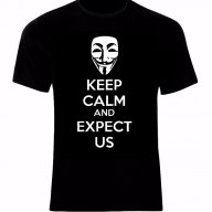 Анонимните Anonymous V for Vendetta Ceep Calm Тениска Мъжка/Дамска S до 2XL, снимка 1 - Тениски - 14034339