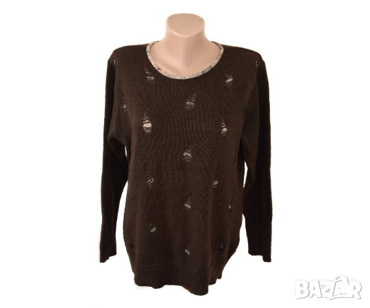 Pina Lia дамска вълнена кафява блуза пуловер, снимка 1